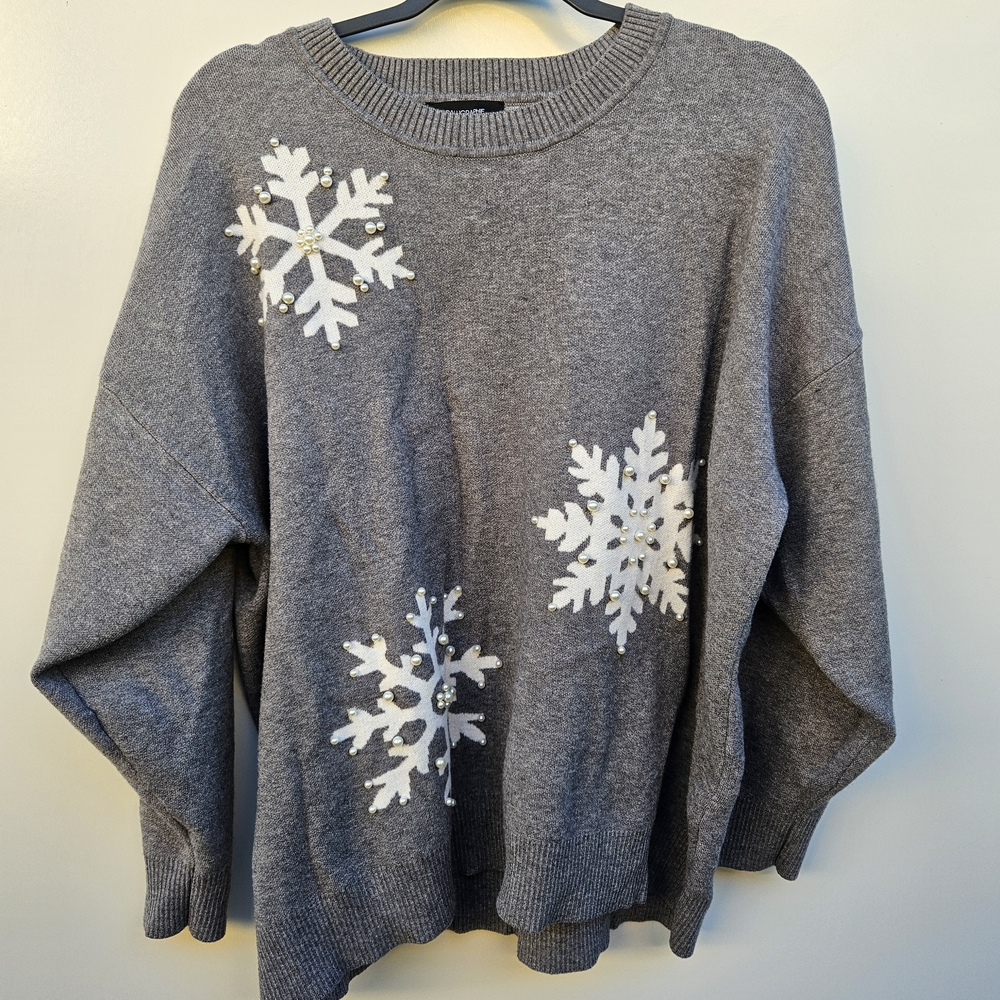 Gray Snowflake Sweater